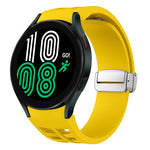 Bracelet de montre en silicone avec boucle pliante magnétique argentée Richard, pour Samsung Galaxy Watch 6 40 / 44mm, pour Samsung Galaxy Watch 5 40 / 44mm, pour Samsung Galaxy Watch 4 40 / 44mm