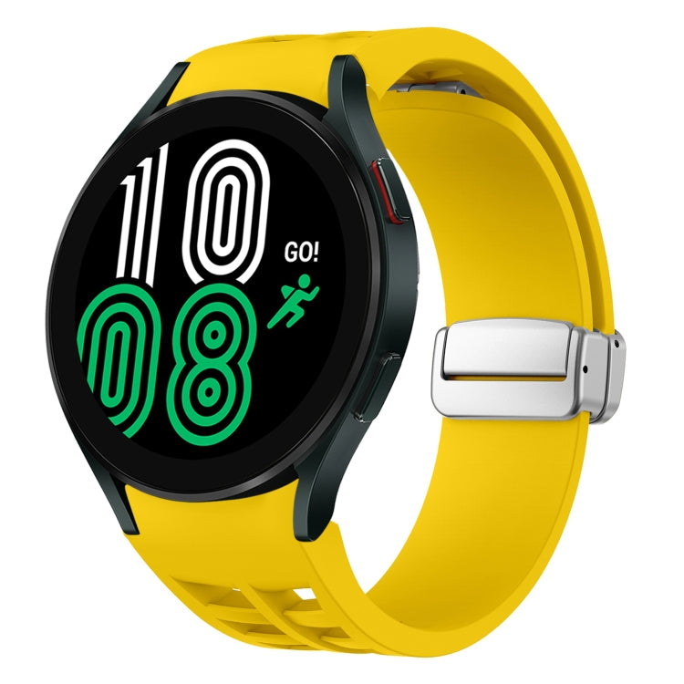 Bracelet de montre en silicone avec boucle pliante magnétique argentée Richard, pour Samsung Galaxy Watch 6 40 / 44mm, pour Samsung Galaxy Watch 5 40 / 44mm, pour Samsung Galaxy Watch 4 40 / 44mm