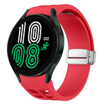 Bracelet de montre en silicone avec boucle pliante magnétique argentée Richard, pour Samsung Galaxy Watch 6 40 / 44mm, pour Samsung Galaxy Watch 5 40 / 44mm, pour Samsung Galaxy Watch 4 40 / 44mm