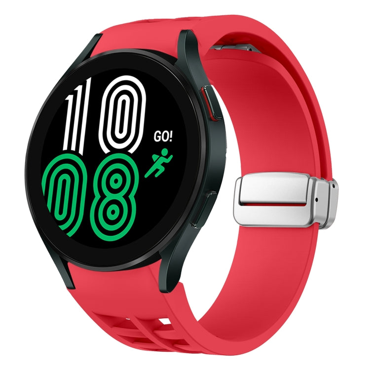 Bracelet de montre en silicone avec boucle pliante magnétique argentée Richard, pour Samsung Galaxy Watch 6 40 / 44mm, pour Samsung Galaxy Watch 5 40 / 44mm, pour Samsung Galaxy Watch 4 40 / 44mm