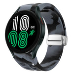 Bracelet de montre en silicone avec boucle pliante magnétique argentée Richard, pour Samsung Galaxy Watch 6 40 / 44mm, pour Samsung Galaxy Watch 5 40 / 44mm, pour Samsung Galaxy Watch 4 40 / 44mm