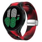 Bracelet de montre en silicone avec boucle pliante magnétique argentée Richard, pour Samsung Galaxy Watch 6 40 / 44mm, pour Samsung Galaxy Watch 5 40 / 44mm, pour Samsung Galaxy Watch 4 40 / 44mm