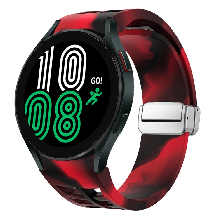 Bracelet de montre en silicone avec boucle pliante magnétique argentée Richard, pour Samsung Galaxy Watch 6 40 / 44mm, pour Samsung Galaxy Watch 5 40 / 44mm, pour Samsung Galaxy Watch 4 40 / 44mm