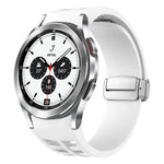 Bracelet de Montre en Silicone Richard Magnetic à Boucle Argentée Pliable, Pour Samsung Galaxy Watch 4 Classic 42 / 46mm