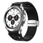 Bracelet de Montre en Silicone Richard Magnetic à Boucle Argentée Pliable, Pour Samsung Galaxy Watch 4 Classic 42 / 46mm