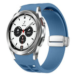 Bracelet de Montre en Silicone Richard Magnetic à Boucle Argentée Pliable, Pour Samsung Galaxy Watch 4 Classic 42 / 46mm