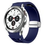 Bracelet de Montre en Silicone Richard Magnetic à Boucle Argentée Pliable, Pour Samsung Galaxy Watch 4 Classic 42 / 46mm