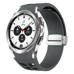 Bracelet de Montre en Silicone Richard Magnetic à Boucle Argentée Pliable, Pour Samsung Galaxy Watch 4 Classic 42 / 46mm