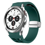 Bracelet de Montre en Silicone Richard Magnetic à Boucle Argentée Pliable, Pour Samsung Galaxy Watch 4 Classic 42 / 46mm