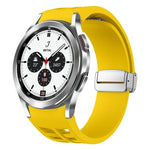 Bracelet de Montre en Silicone Richard Magnetic à Boucle Argentée Pliable, Pour Samsung Galaxy Watch 4 Classic 42 / 46mm