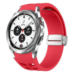 Bracelet de Montre en Silicone Richard Magnetic à Boucle Argentée Pliable, Pour Samsung Galaxy Watch 4 Classic 42 / 46mm