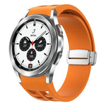 Bracelet de Montre en Silicone Richard Magnetic à Boucle Argentée Pliable, Pour Samsung Galaxy Watch 4 Classic 42 / 46mm