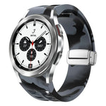 Bracelet de Montre en Silicone Richard Magnetic à Boucle Argentée Pliable, Pour Samsung Galaxy Watch 4 Classic 42 / 46mm