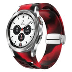 Bracelet de Montre en Silicone Richard Magnetic à Boucle Argentée Pliable, Pour Samsung Galaxy Watch 4 Classic 42 / 46mm