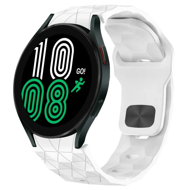 Bracelet de montre en silicone à boucle inversée texturée Football, Pour Samsung Galaxy Watch 4 44mm, Pour Samsung Galaxy Watch 4 40mm, Pour Samsung Galaxy Watch 4 Classic 46mm, Pour Samsung Galaxy Watch 4 Classic 42mm