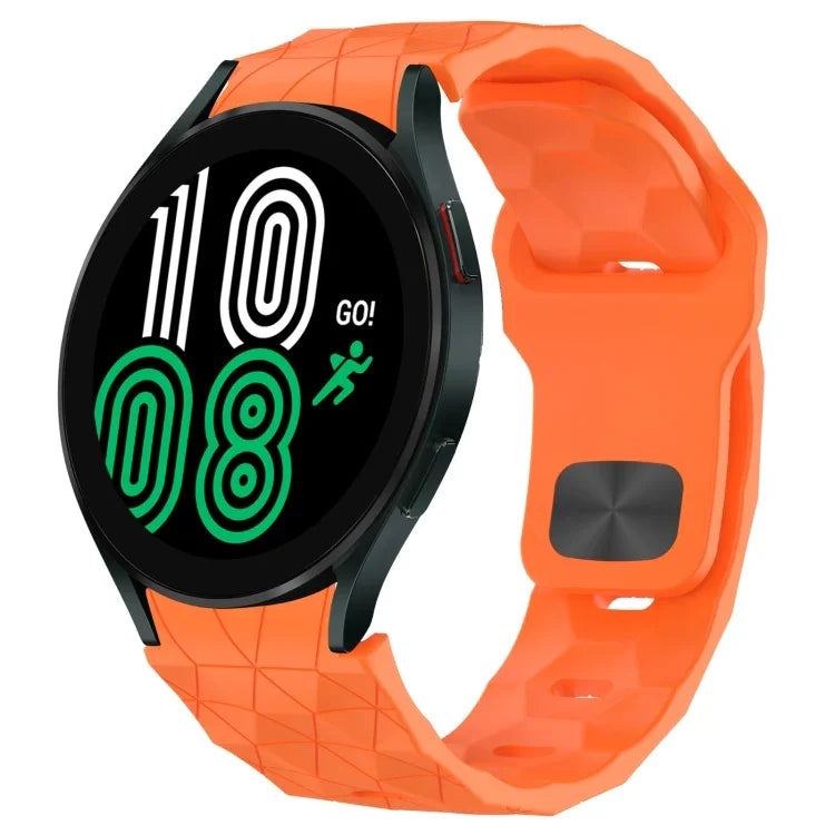 Bracelet de montre en silicone à boucle inversée texturée Football, Pour Samsung Galaxy Watch 4 44mm, Pour Samsung Galaxy Watch 4 40mm, Pour Samsung Galaxy Watch 4 Classic 46mm, Pour Samsung Galaxy Watch 4 Classic 42mm