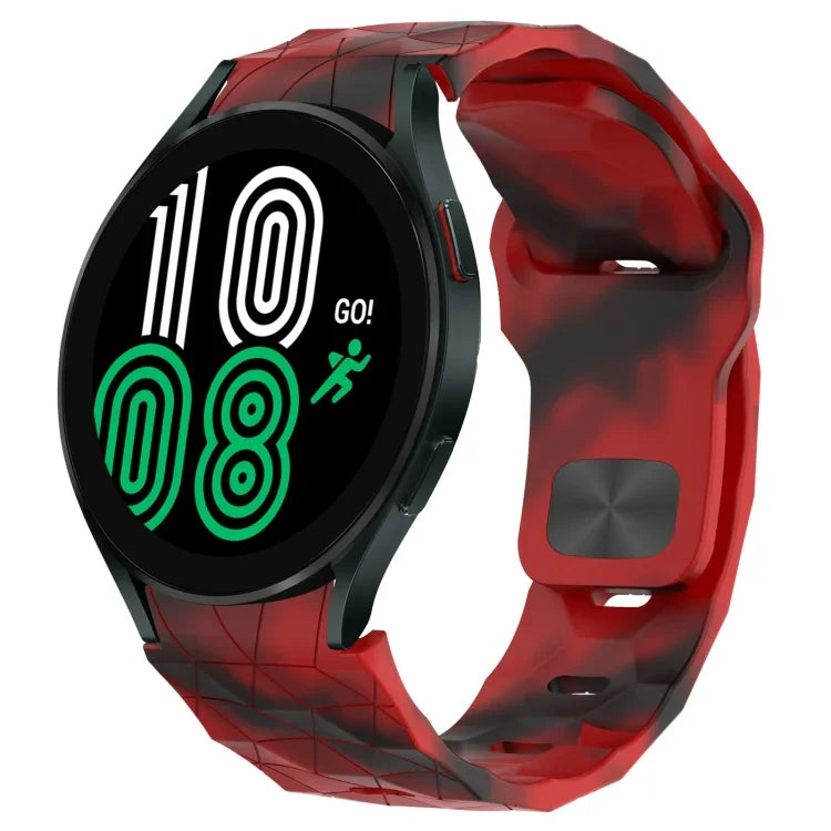 Bracelet de montre en silicone à boucle inversée texturée Football, Pour Samsung Galaxy Watch 4 44mm, Pour Samsung Galaxy Watch 4 40mm, Pour Samsung Galaxy Watch 4 Classic 46mm, Pour Samsung Galaxy Watch 4 Classic 42mm