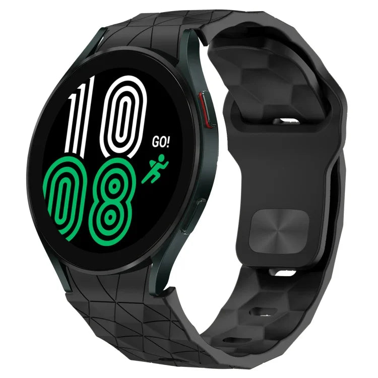 Bracelet de montre en silicone à boucle inversée texturée Football, Pour Samsung Galaxy Watch 4 44mm, Pour Samsung Galaxy Watch 4 40mm, Pour Samsung Galaxy Watch 4 Classic 46mm, Pour Samsung Galaxy Watch 4 Classic 42mm