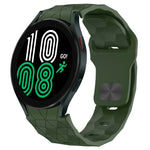 Bracelet de montre en silicone à boucle inversée texturée Football, Pour Samsung Galaxy Watch 4 44mm, Pour Samsung Galaxy Watch 4 40mm, Pour Samsung Galaxy Watch 4 Classic 46mm, Pour Samsung Galaxy Watch 4 Classic 42mm