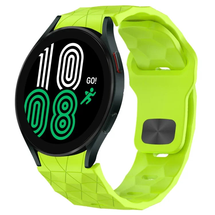 Bracelet de montre en silicone à boucle inversée texturée Football, Pour Samsung Galaxy Watch 4 44mm, Pour Samsung Galaxy Watch 4 40mm, Pour Samsung Galaxy Watch 4 Classic 46mm, Pour Samsung Galaxy Watch 4 Classic 42mm