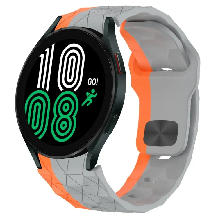 Bracelet de montre en silicone à boucle inversée texturée Football, Pour Samsung Galaxy Watch 4 44mm, Pour Samsung Galaxy Watch 4 40mm, Pour Samsung Galaxy Watch 4 Classic 46mm, Pour Samsung Galaxy Watch 4 Classic 42mm