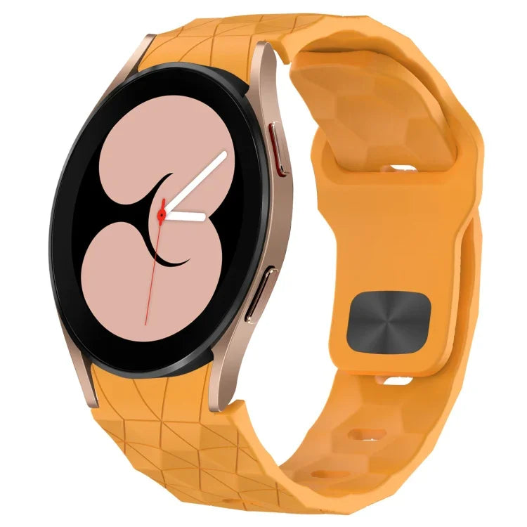 Bracelet de montre en silicone à boucle inversée texturée Football, Pour Samsung Galaxy Watch 4 44mm, Pour Samsung Galaxy Watch 4 40mm, Pour Samsung Galaxy Watch 4 Classic 46mm, Pour Samsung Galaxy Watch 4 Classic 42mm
