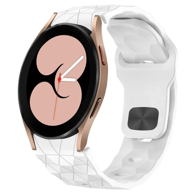 Bracelet de montre en silicone à boucle inversée texturée Football, Pour Samsung Galaxy Watch 4 44mm, Pour Samsung Galaxy Watch 4 40mm, Pour Samsung Galaxy Watch 4 Classic 46mm, Pour Samsung Galaxy Watch 4 Classic 42mm