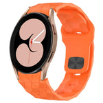 Bracelet de montre en silicone à boucle inversée texturée Football, Pour Samsung Galaxy Watch 4 44mm, Pour Samsung Galaxy Watch 4 40mm, Pour Samsung Galaxy Watch 4 Classic 46mm, Pour Samsung Galaxy Watch 4 Classic 42mm