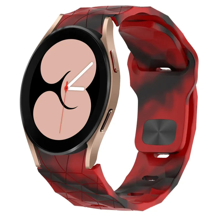 Bracelet de montre en silicone à boucle inversée texturée Football, Pour Samsung Galaxy Watch 4 44mm, Pour Samsung Galaxy Watch 4 40mm, Pour Samsung Galaxy Watch 4 Classic 46mm, Pour Samsung Galaxy Watch 4 Classic 42mm