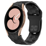 Bracelet de montre en silicone à boucle inversée texturée Football, Pour Samsung Galaxy Watch 4 44mm, Pour Samsung Galaxy Watch 4 40mm, Pour Samsung Galaxy Watch 4 Classic 46mm, Pour Samsung Galaxy Watch 4 Classic 42mm