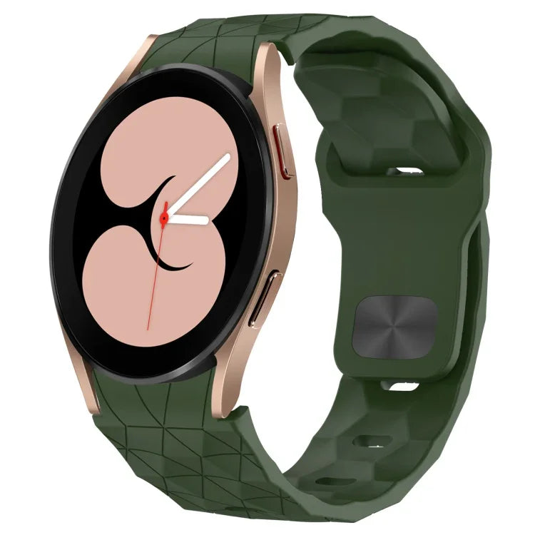 Bracelet de montre en silicone à boucle inversée texturée Football, Pour Samsung Galaxy Watch 4 44mm, Pour Samsung Galaxy Watch 4 40mm, Pour Samsung Galaxy Watch 4 Classic 46mm, Pour Samsung Galaxy Watch 4 Classic 42mm
