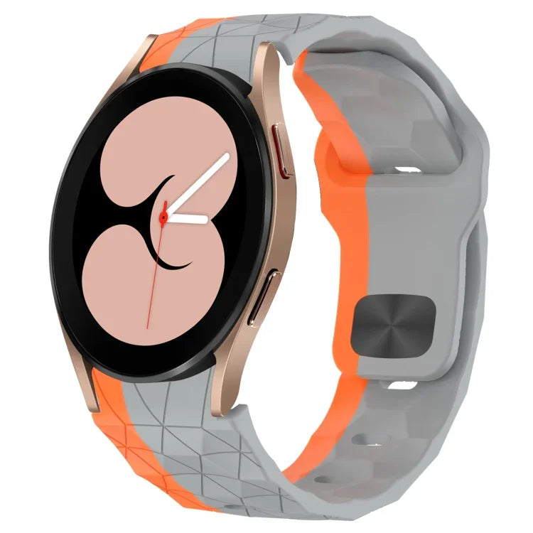 Bracelet de montre en silicone à boucle inversée texturée Football, Pour Samsung Galaxy Watch 4 44mm, Pour Samsung Galaxy Watch 4 40mm, Pour Samsung Galaxy Watch 4 Classic 46mm, Pour Samsung Galaxy Watch 4 Classic 42mm