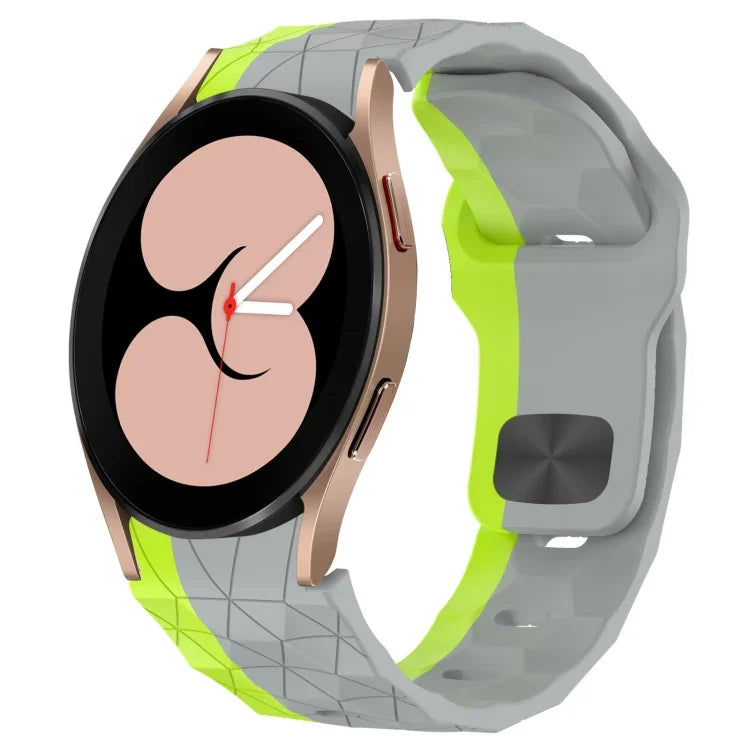 Bracelet de montre en silicone à boucle inversée texturée Football, Pour Samsung Galaxy Watch 4 44mm, Pour Samsung Galaxy Watch 4 40mm, Pour Samsung Galaxy Watch 4 Classic 46mm, Pour Samsung Galaxy Watch 4 Classic 42mm