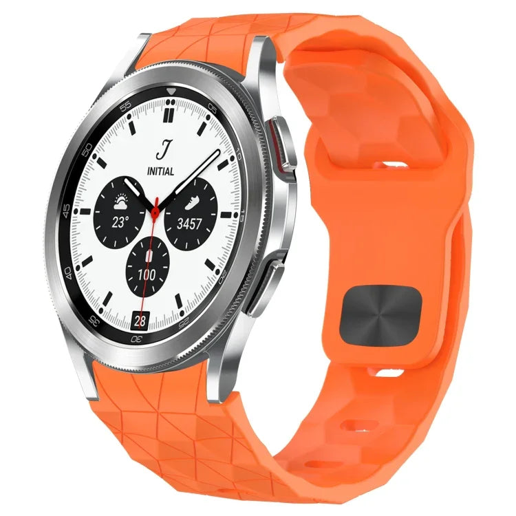 Bracelet de montre en silicone à boucle inversée texturée Football, Pour Samsung Galaxy Watch 4 44mm, Pour Samsung Galaxy Watch 4 40mm, Pour Samsung Galaxy Watch 4 Classic 46mm, Pour Samsung Galaxy Watch 4 Classic 42mm