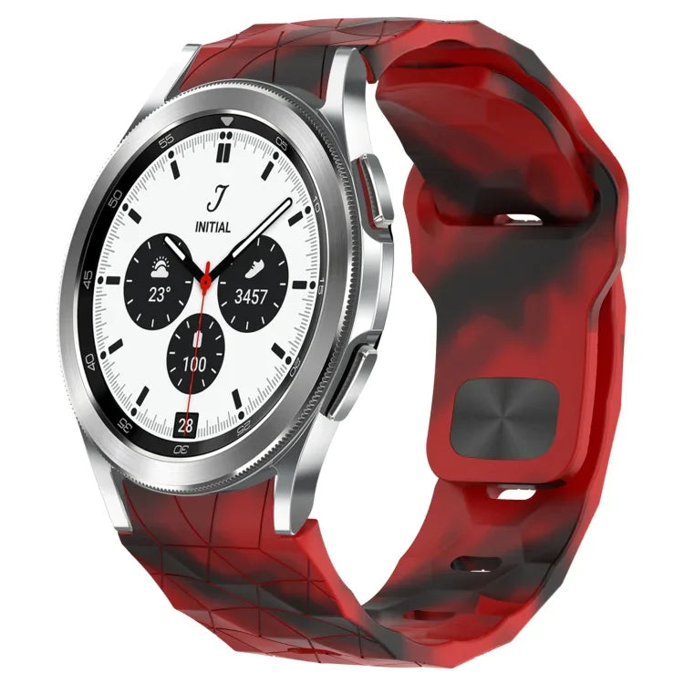 Bracelet de montre en silicone à boucle inversée texturée Football, Pour Samsung Galaxy Watch 4 44mm, Pour Samsung Galaxy Watch 4 40mm, Pour Samsung Galaxy Watch 4 Classic 46mm, Pour Samsung Galaxy Watch 4 Classic 42mm