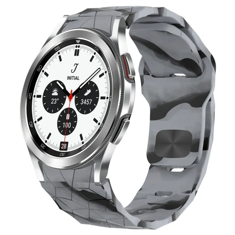 Bracelet de montre en silicone à boucle inversée texturée Football, Pour Samsung Galaxy Watch 4 44mm, Pour Samsung Galaxy Watch 4 40mm, Pour Samsung Galaxy Watch 4 Classic 46mm, Pour Samsung Galaxy Watch 4 Classic 42mm