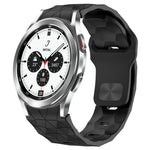 Bracelet de montre en silicone à boucle inversée texturée Football, Pour Samsung Galaxy Watch 4 44mm, Pour Samsung Galaxy Watch 4 40mm, Pour Samsung Galaxy Watch 4 Classic 46mm, Pour Samsung Galaxy Watch 4 Classic 42mm