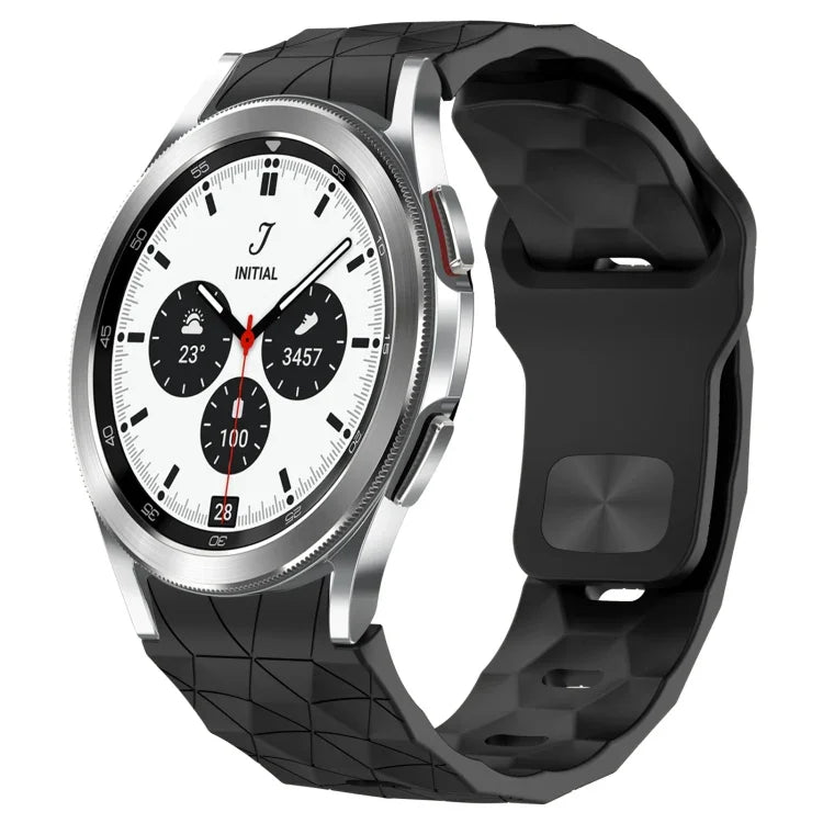 Bracelet de montre en silicone à boucle inversée texturée Football, Pour Samsung Galaxy Watch 4 44mm, Pour Samsung Galaxy Watch 4 40mm, Pour Samsung Galaxy Watch 4 Classic 46mm, Pour Samsung Galaxy Watch 4 Classic 42mm