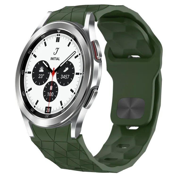 Bracelet de montre en silicone à boucle inversée texturée Football, Pour Samsung Galaxy Watch 4 44mm, Pour Samsung Galaxy Watch 4 40mm, Pour Samsung Galaxy Watch 4 Classic 46mm, Pour Samsung Galaxy Watch 4 Classic 42mm