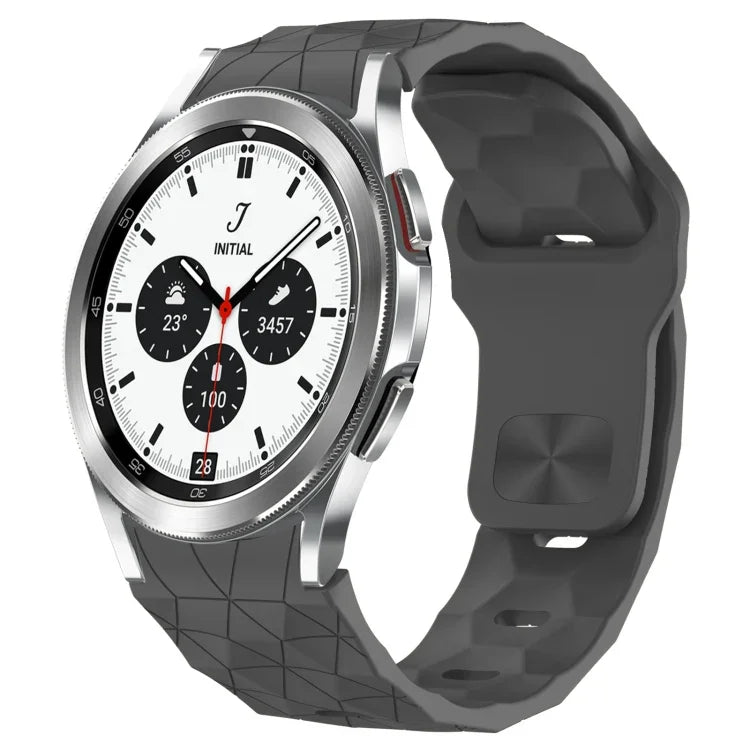 Bracelet de montre en silicone à boucle inversée texturée Football, Pour Samsung Galaxy Watch 4 44mm, Pour Samsung Galaxy Watch 4 40mm, Pour Samsung Galaxy Watch 4 Classic 46mm, Pour Samsung Galaxy Watch 4 Classic 42mm