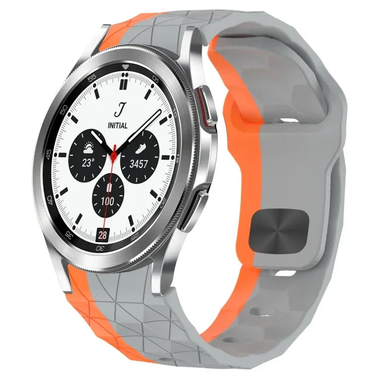 Bracelet de montre en silicone à boucle inversée texturée Football, Pour Samsung Galaxy Watch 4 44mm, Pour Samsung Galaxy Watch 4 40mm, Pour Samsung Galaxy Watch 4 Classic 46mm, Pour Samsung Galaxy Watch 4 Classic 42mm