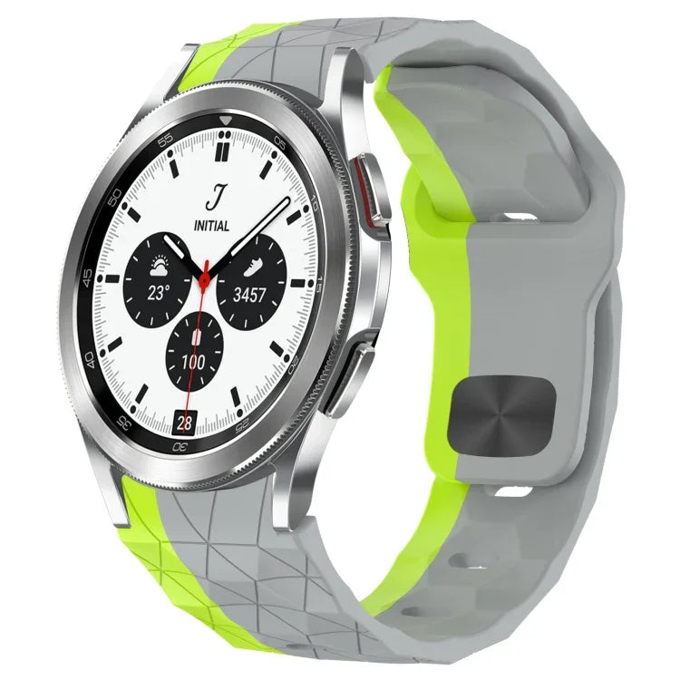 Bracelet de montre en silicone à boucle inversée texturée Football, Pour Samsung Galaxy Watch 4 44mm, Pour Samsung Galaxy Watch 4 40mm, Pour Samsung Galaxy Watch 4 Classic 46mm, Pour Samsung Galaxy Watch 4 Classic 42mm