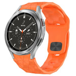Bracelet de montre en silicone à boucle inversée texturée Football, Pour Samsung Galaxy Watch 4 44mm, Pour Samsung Galaxy Watch 4 40mm, Pour Samsung Galaxy Watch 4 Classic 46mm, Pour Samsung Galaxy Watch 4 Classic 42mm