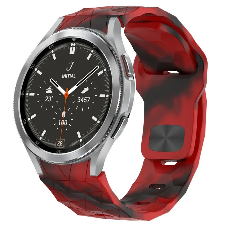 Bracelet de montre en silicone à boucle inversée texturée Football, Pour Samsung Galaxy Watch 4 44mm, Pour Samsung Galaxy Watch 4 40mm, Pour Samsung Galaxy Watch 4 Classic 46mm, Pour Samsung Galaxy Watch 4 Classic 42mm