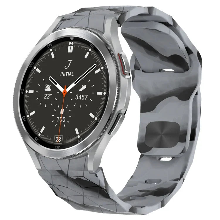 Bracelet de montre en silicone à boucle inversée texturée Football, Pour Samsung Galaxy Watch 4 44mm, Pour Samsung Galaxy Watch 4 40mm, Pour Samsung Galaxy Watch 4 Classic 46mm, Pour Samsung Galaxy Watch 4 Classic 42mm
