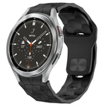 Bracelet de montre en silicone à boucle inversée texturée Football, Pour Samsung Galaxy Watch 4 44mm, Pour Samsung Galaxy Watch 4 40mm, Pour Samsung Galaxy Watch 4 Classic 46mm, Pour Samsung Galaxy Watch 4 Classic 42mm