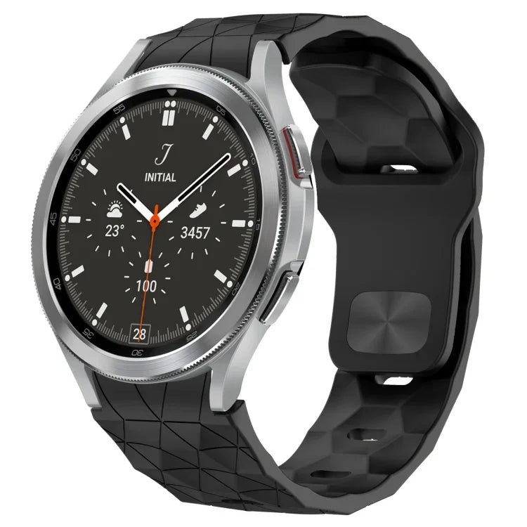 Bracelet de montre en silicone à boucle inversée texturée Football, Pour Samsung Galaxy Watch 4 44mm, Pour Samsung Galaxy Watch 4 40mm, Pour Samsung Galaxy Watch 4 Classic 46mm, Pour Samsung Galaxy Watch 4 Classic 42mm