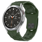 Bracelet de montre en silicone à boucle inversée texturée Football, Pour Samsung Galaxy Watch 4 44mm, Pour Samsung Galaxy Watch 4 40mm, Pour Samsung Galaxy Watch 4 Classic 46mm, Pour Samsung Galaxy Watch 4 Classic 42mm