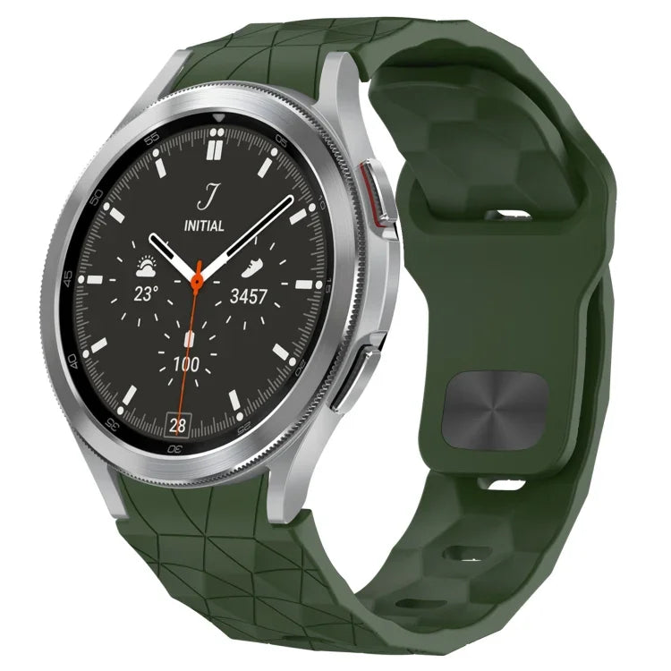Bracelet de montre en silicone à boucle inversée texturée Football, Pour Samsung Galaxy Watch 4 44mm, Pour Samsung Galaxy Watch 4 40mm, Pour Samsung Galaxy Watch 4 Classic 46mm, Pour Samsung Galaxy Watch 4 Classic 42mm