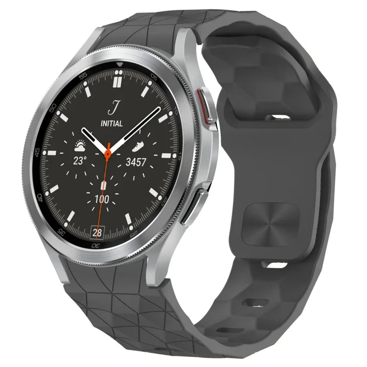Bracelet de montre en silicone à boucle inversée texturée Football, Pour Samsung Galaxy Watch 4 44mm, Pour Samsung Galaxy Watch 4 40mm, Pour Samsung Galaxy Watch 4 Classic 46mm, Pour Samsung Galaxy Watch 4 Classic 42mm